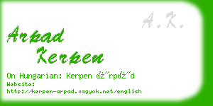 arpad kerpen business card